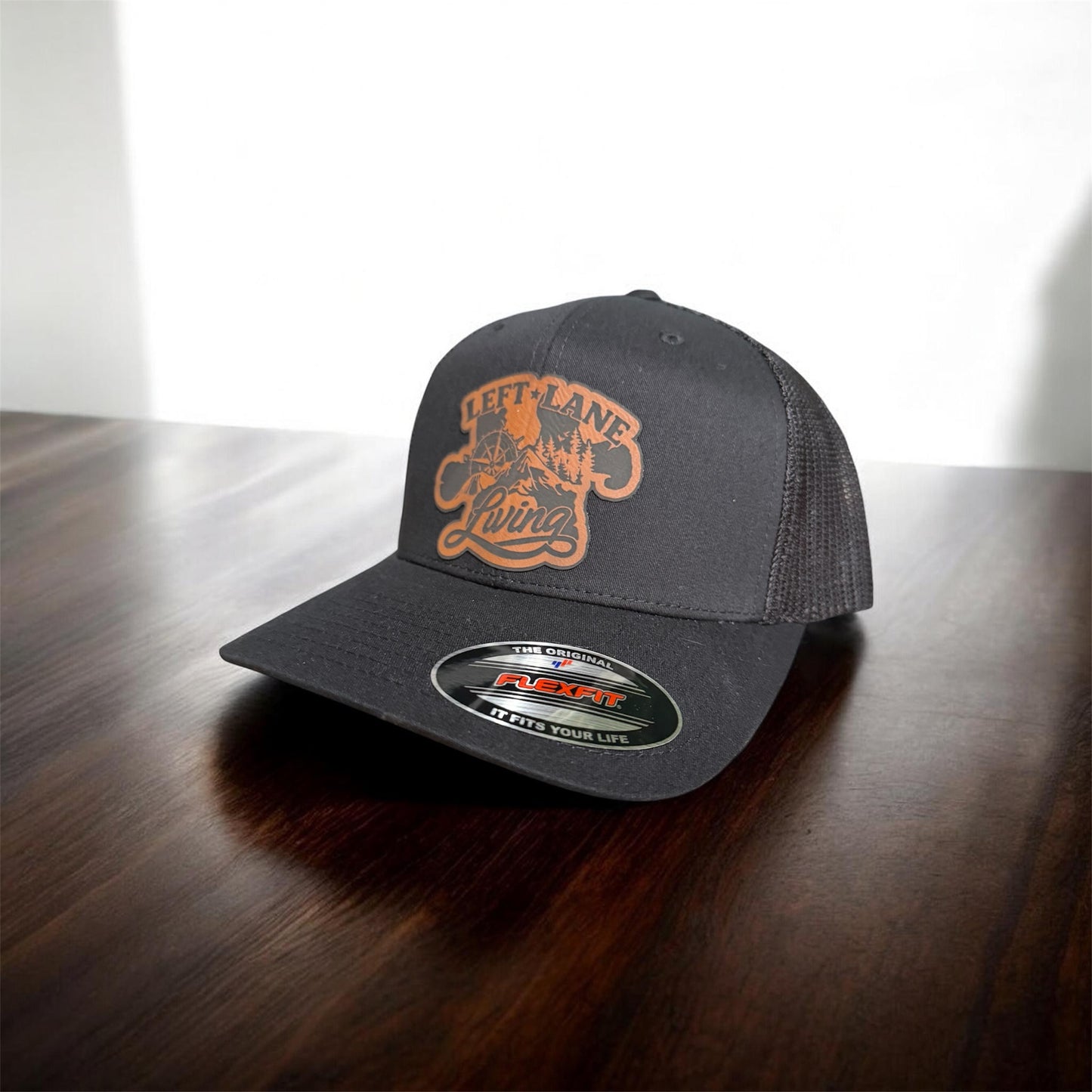 Left Lane Living Puzzle Piece Genuine Leather Patch Hat